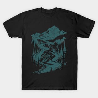 Motorcycle Motocross Motorsport Nature Mountains T-Shirt